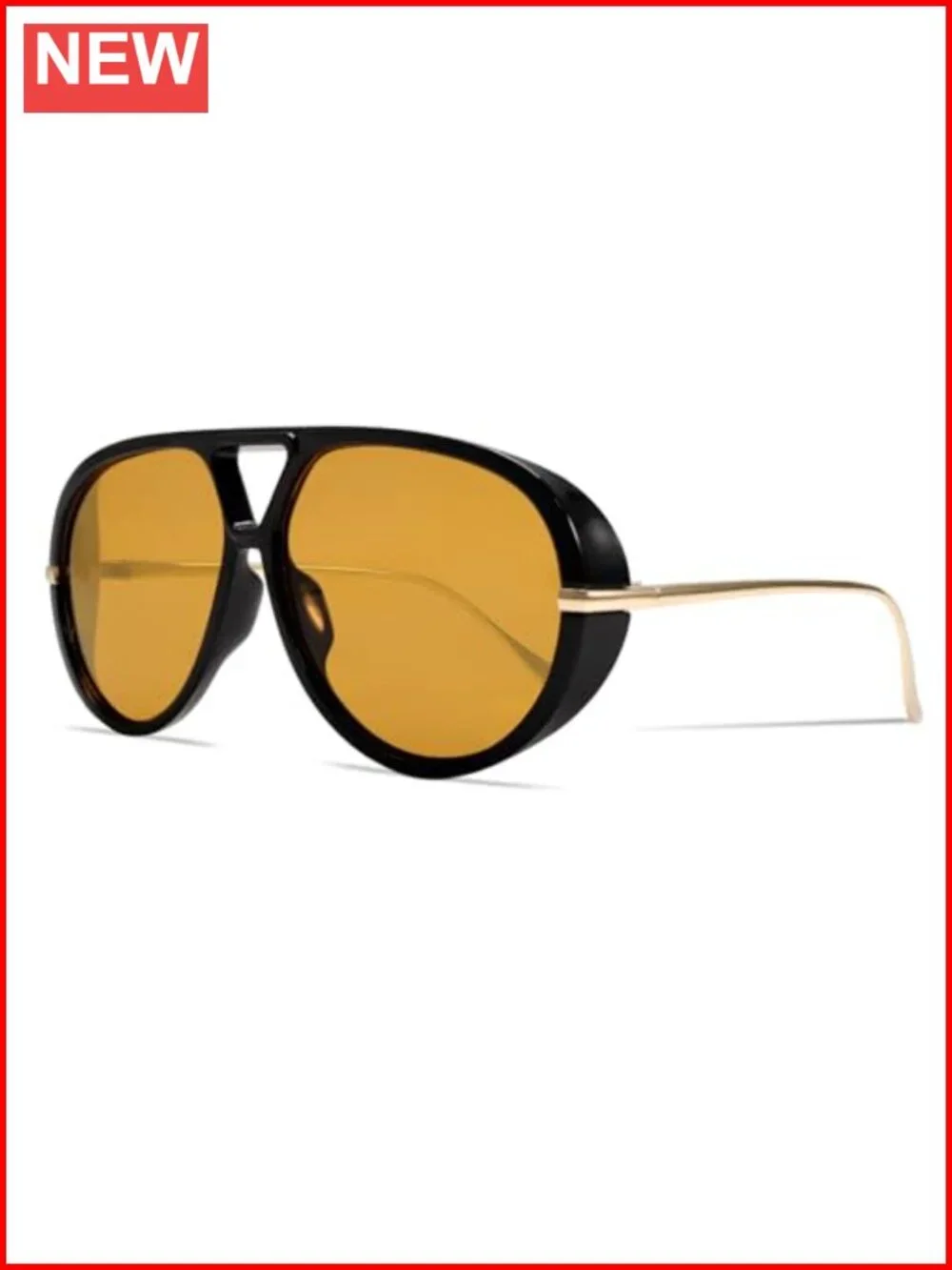 Retro Oversized Gold Metal Aviator Sunglasses, UV Protection, Vintage Summer